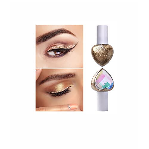 Xiahium Glitter tečni Eyeliner, 1 kom vodootporno dugotrajno mat svjetlucavo metalik boje u obliku srca Gel sjenilo za oči