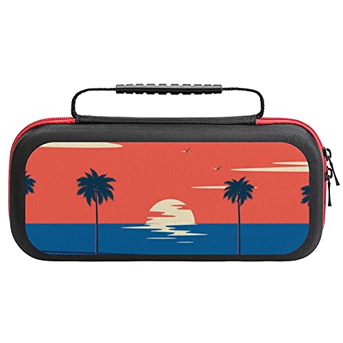 Sunset Summer tropska plaža sa futrolom za odlaganje Palmi za Switch Game Console i dodatnu opremu ,putna torba