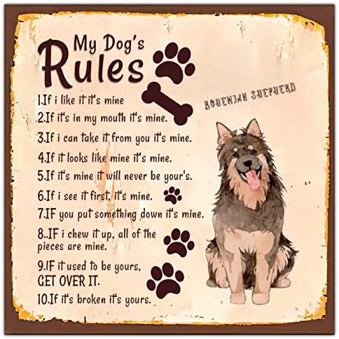 Alioyoit Funny Metal Dog Sign My Dog pravila uznemireni slatki pas Pas znak Metal Art Retro zid za kućne