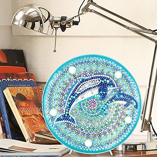 Yobeyi Diy Diamond Slikarska lampa sa LED lampicama puna bušilica Kristalno crtanje Kit Noćne svjetlosne umjetnosti za zanat za kućni ukras ili božićni pokloni 6.0x6.0inch