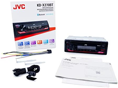 JVC KD-X270BT Bluetooth Car Stereo W / USB port - AM / FM radio, MP3 uređaj, visoko kontrast LCD, 50 vata, odvojiva ploča za lice - jednokrevetna din - 13-band EQ