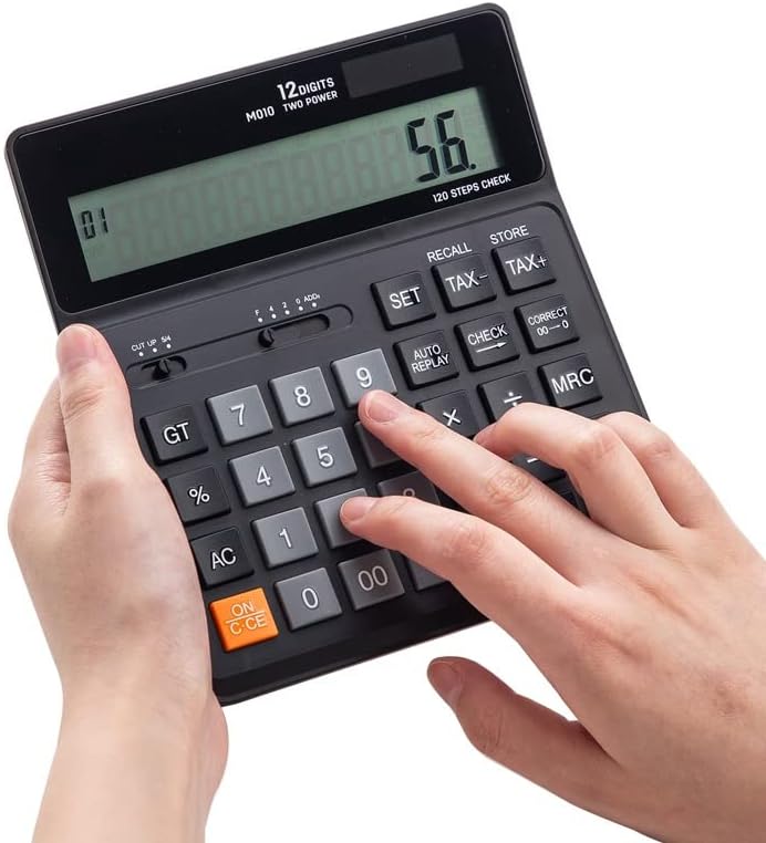 MJWDP kalkulator Provjerite tačno 120 koraka crno bijelo 12-znamenkastom dvostruke energetske poslovne kancelarijske