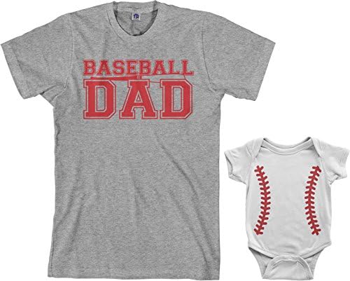 Baseball tata i bejzbol novorođenčadi i muške majice podudaranje