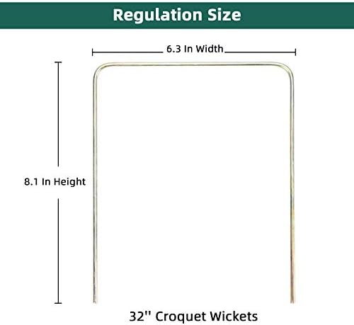Regulacija apudratisa Croquet Wickets, set od 9 šarenih trga arrow Wickets zamjena za 28in ili 32-inčni zavodni dvorišni igru ​​na otvorenom