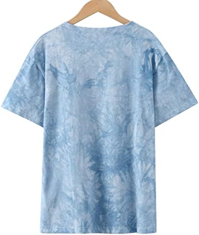 Kravate majice za žene Trendy Sunce Moon i gljive Grafički krajevi majice Teen Girls Ljetni Ležerne prilike kratkih