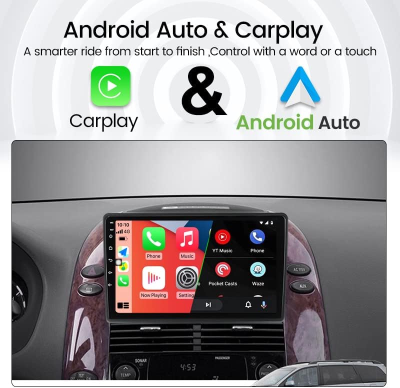 Biorunn Android 10 Auto Radio Stereo za Toyota Sienna 2004-2010, 9 inčni osmojezgarni automobil GPS ugrađeni