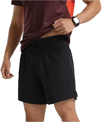 Flipbelt Crne atletske kratke hlače za trčanje za muškarce, sa reflektirajućim logotipom i džepovima, integrisanim pojasom za vazdušni pojas, XS-XL