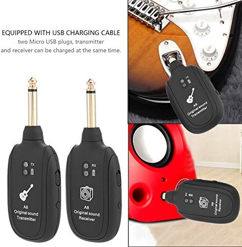 ALREMO HUANGXING-prijenos gitare, crna plastika protiv WiFi smetnji metalni predajnik za gitaru, za sviranje basova