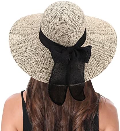 Slamne šešire za žene za žene široki rub sklopivi ljetni šešir UV zaštite disketa