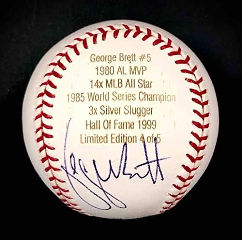 George Brett Autograph laserski ugravirani stat lopta potpisala MLB bejzbol LE / 5 JSA - AUTOGREMENA