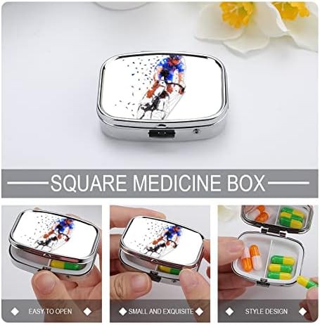 Kutija za biciklističke pilule za dozator pilula prenosiva metalna kutija za pilule za pilule / Vitamin / suplemente / riblje ulje 2, 2x1, 6in