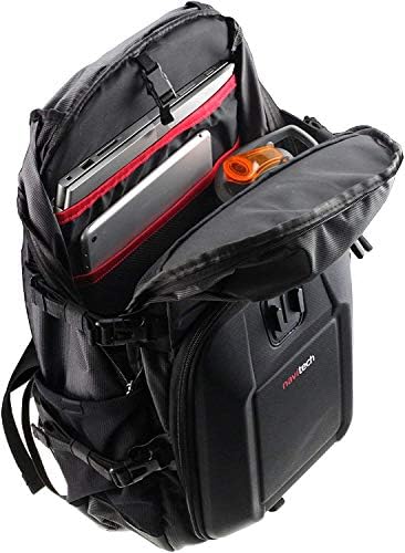 Navitech action backpack i plavi slučaj za pohranu s integriranim remenom prsa - kompatibilan sa kamerom KAISER BAAS X90