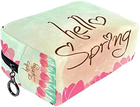 Toaletna torba, kozmetička torba za šminku za žene muškarci, zdravo proljeće cvijet napušta cvjetni tulip slikarzi