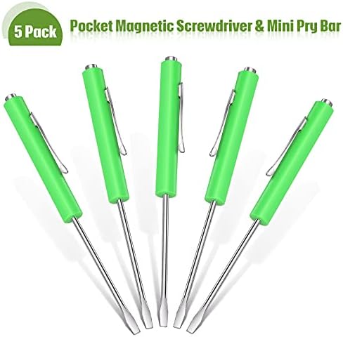 5 komada magnetni džepni odvijač Mini džepni odvijač sa kopčom mali set alata za odvijač s prorezima