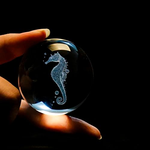 VSKIKRIS 3D Kristalna kugla sa tropskim ribljim figurinama Staklene kuglice sa štandom 3D kristalni sphere