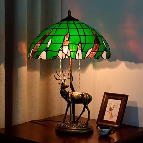 Zsblxhhjd Tiffany Stol Lamp Creative Blagovaonica Dnevna soba Spavaća soba Zelena kamena Stolna