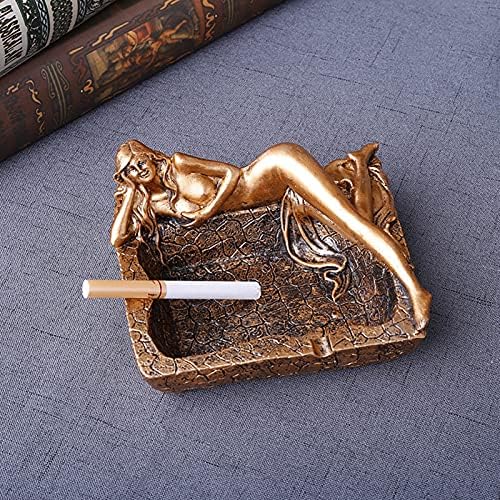 qiguch66 seksi ženske cigarete pepeo ladica, ljepota kupanje figurice za pušenje pepela za kućne uredske dekore Dekor fantastične obrtne novost Pokloni srebrni