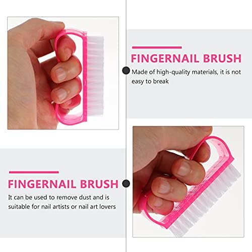Doitool četkica za čišćenje noktiju s ručnim manikirom za pilingu za čišćenje praha za uklanjanje drška za uklanjanje praktičnog tuša za čavljenje umjetnosti čišćenje noktiju plastični prsti crvena četkica šminka