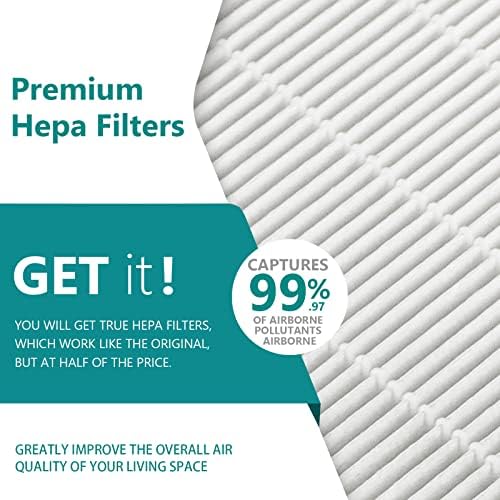 Miflus 6Pack Premium R True Hepa 13 filter, kompatibilan sa Honeywell HPA300, HPA200, HPA100, HPA090, HRF-R3, HRF-R2 & HRF-R1