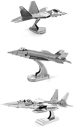 Kompleti za 3d Model metalne zemlje Set od 3: F-22 Raptor - F-35 Lightning II - F-15 Eagle