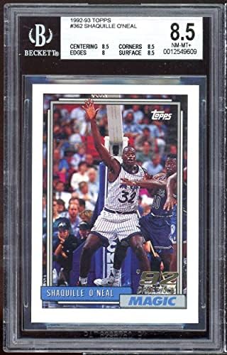 SHAQUILLE O'Neal Rookie Card 1992-93 Topps 362 BGS 8.5