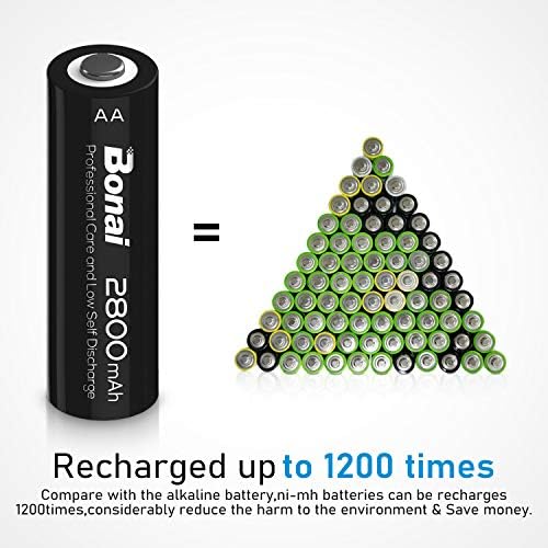 Bonai 16 punjač baterija AA AAA sa punjivim AA baterijama i punjivim AAA baterijama, Ni-Mh punjive