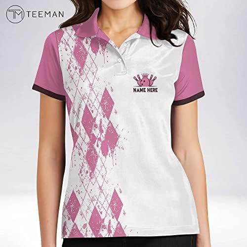 Teeman personalizirali 3D smiješne košulje za kuglanje za žene Retro, majica za kuglanje za žene, dame, dame kuglana
