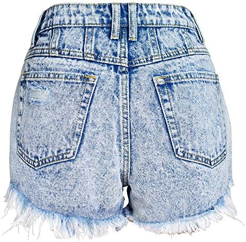Comlife ženske ljetne rupe kratke hlače Nepravilne traper kratke hlače Tassels traper hlače Srednje kratke hlače