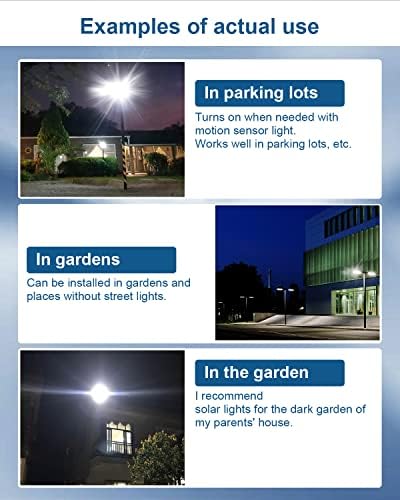 Ciujoy 300W Solarna ulična svjetla na otvorenom, 3 načina LED solarni zidni senzor za svjetlo sa daljinskim upravljačem, IP67 vodootporan za vrt, ulicu, palubu, dvorište, garažu, vrt