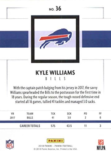 2018 Panini # 36 Kyle Williams Buffalo Bills Fudbal Nm-Mt