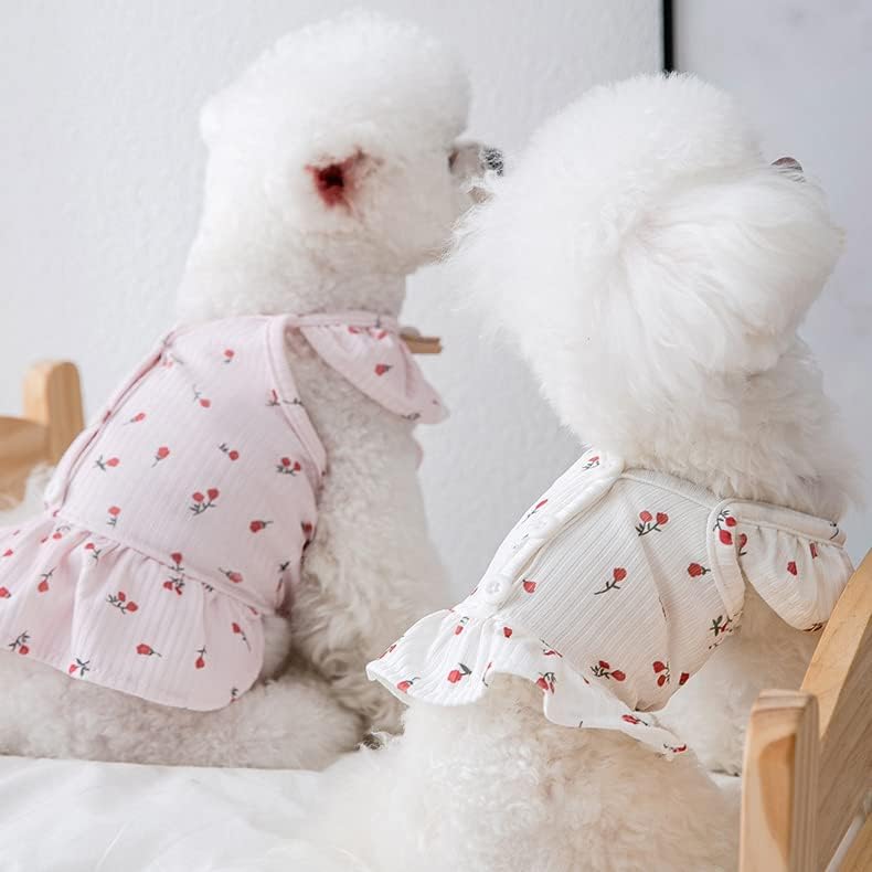 Pas mačka ruža haljina sukseža cvjetna suknja za pse ELEGENT DOG OTVORENA CAT Haljina za zabavu Vjenčani rođendan štene ljetna odjeća
