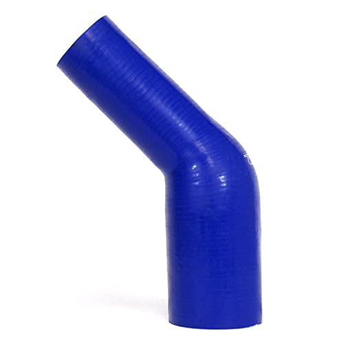 HPS 2 - 2.5, silikon 45 stupnjeva zaklopčano crijevo za lakat, visoka temperatura 4-slojna ojačana, dužina nogu sa svake strane: 4-1 / 2 , 55 PSI maks. Pritisak, SER-8923-plava, silikon, Plavi