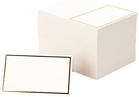 200kom papirne kartice-2 x 3,5 inča male prazne karte za šatore sa obrubom od zlatne folije za vjenčanja, Bankete, događaje, stolne kartice,kartice s imenom