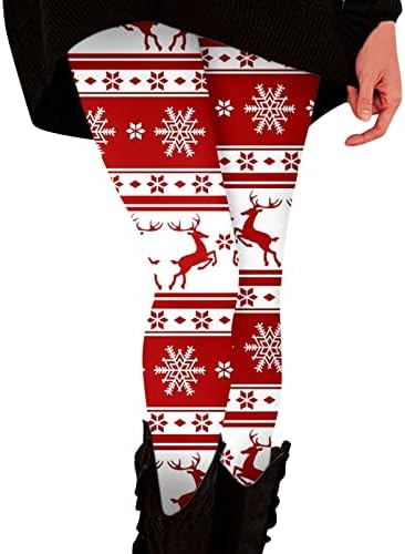 ZDDO ženske božićne joge hlače visoke struk vježbanje Xmas Reindeer Print Tummy Control Graphic Yoga