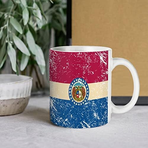 Missouri State Flag Print Mug Coffee Tumbler Ceramic Tea Cup Funny Gift for Office Home Women Men