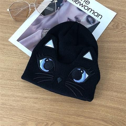 Leopard Cat Ear Beanie Hat Japanski Y2K Harajuku izvezeni toplo za žene djevojke zime