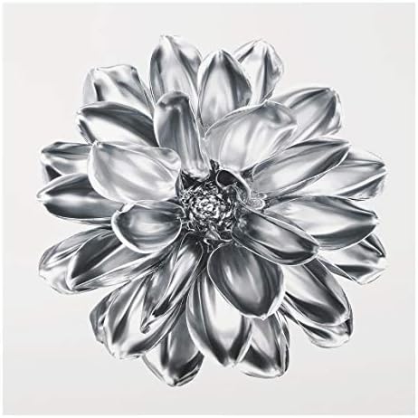 Štampa na staklu - cvijet Dalije srebrna metalik-dimenzija HxW: 50cm x 50cm