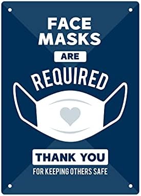 Potrebni znak za lice / 10 x 14 Covid-19 maska ​​za lice za lice za lice / izdržljiv plastični zatvoreni vanjski poslovni znak
