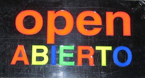 Osvijetljeni LED rezin prozor Poslovni znak Otvorite Abierto trgovinu ili restoran Neon prikaz 17 x 9 Grand Open