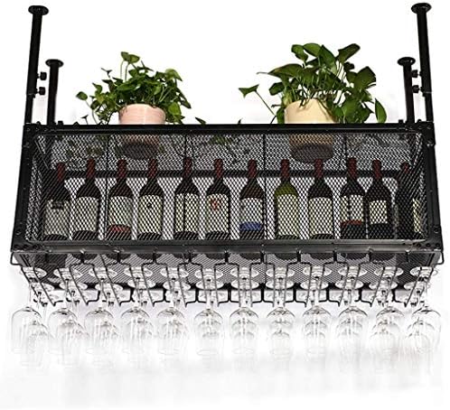 Držač vina vino 2 sloj vinska polica sa mrežom Guardrail, viseći držač za vino, podesivi nosač staklenih