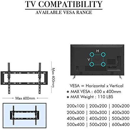 Monitor od nehrđajućeg čelika za zakrivljene televizore od 32-70 inča, TV zidni stol do 50kg podesiva nagib visine, max vesa 600x400mm