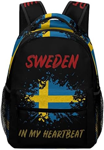 Švedska u mojim srčanim putničkim ruksacima modna torba na ramenu svjetla Multi-džepni dnevni list
