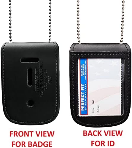 Perfect Fit Shield Novčanici držač Policijske značke sa lancem vrata za policijsku značku i ličnu kartu, univerzalni