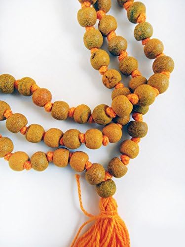 Ručno izrezbareni Haldi kurkuma korijen 7mm čvorovi molitvene perle Mala za meditaciju i smanjenje