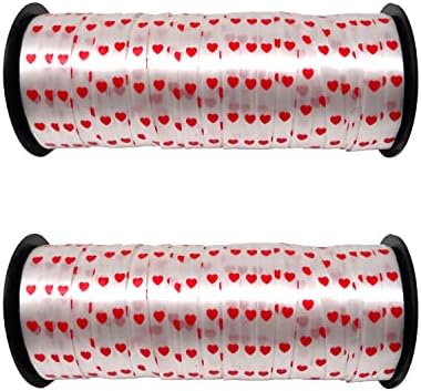 Honbay 200 Yards Heart Curling Ribbon Valentine Heart Balloon Ribbons Romantic dekoracije za Candy