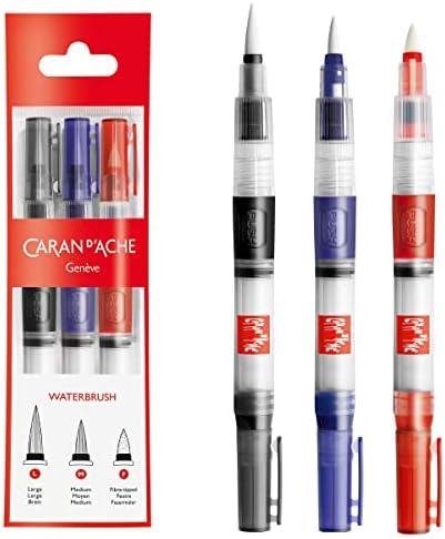 Caran d'ache 0115-303 olovka za filc sa vodenom četkom, Set od 3, tip pumpe, originalni uvoz