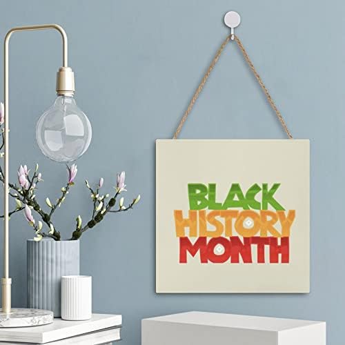 Mjesec Black History Drveni znak Personalizirani viseći drveni baneri sa užadima za kućni uredski dekor