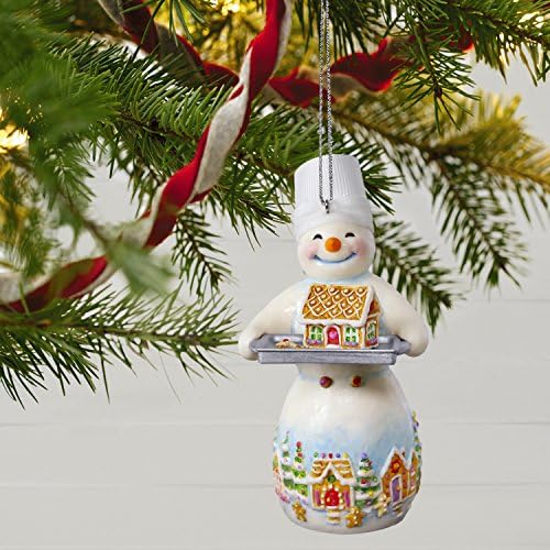 Hallmark uspomenu Božić Ornament 2018 godine od, Snjegović i Gingerbread House Snowtop Lodge đumbir N. Sweethaus serije #14