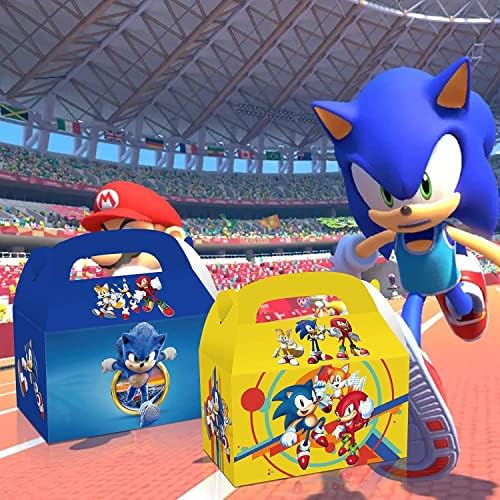 12 komada Sonic Birthday Party Supplies, Sonic Party Supplies poklon torbe-Sonic candy box,Sonic Birthday dekoracije, Party favors za dječake i djevojčice.