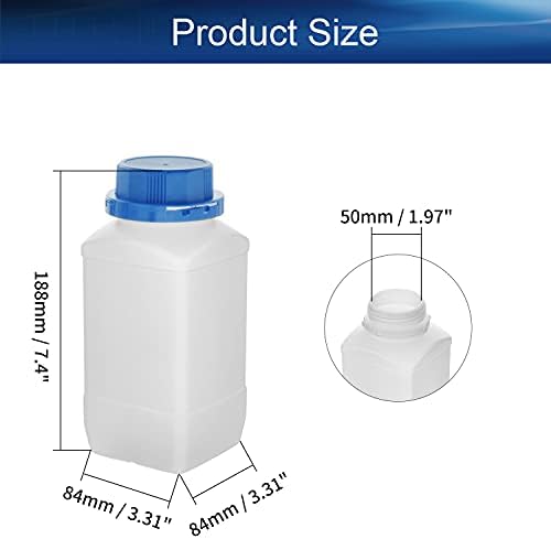 Bettomshin plastična laboratorija Hemijska boca 1000ml / 34oz široki uzorak uzorka za brtvljenje tečnosti prozirni spremnik plava kapa 2pcs